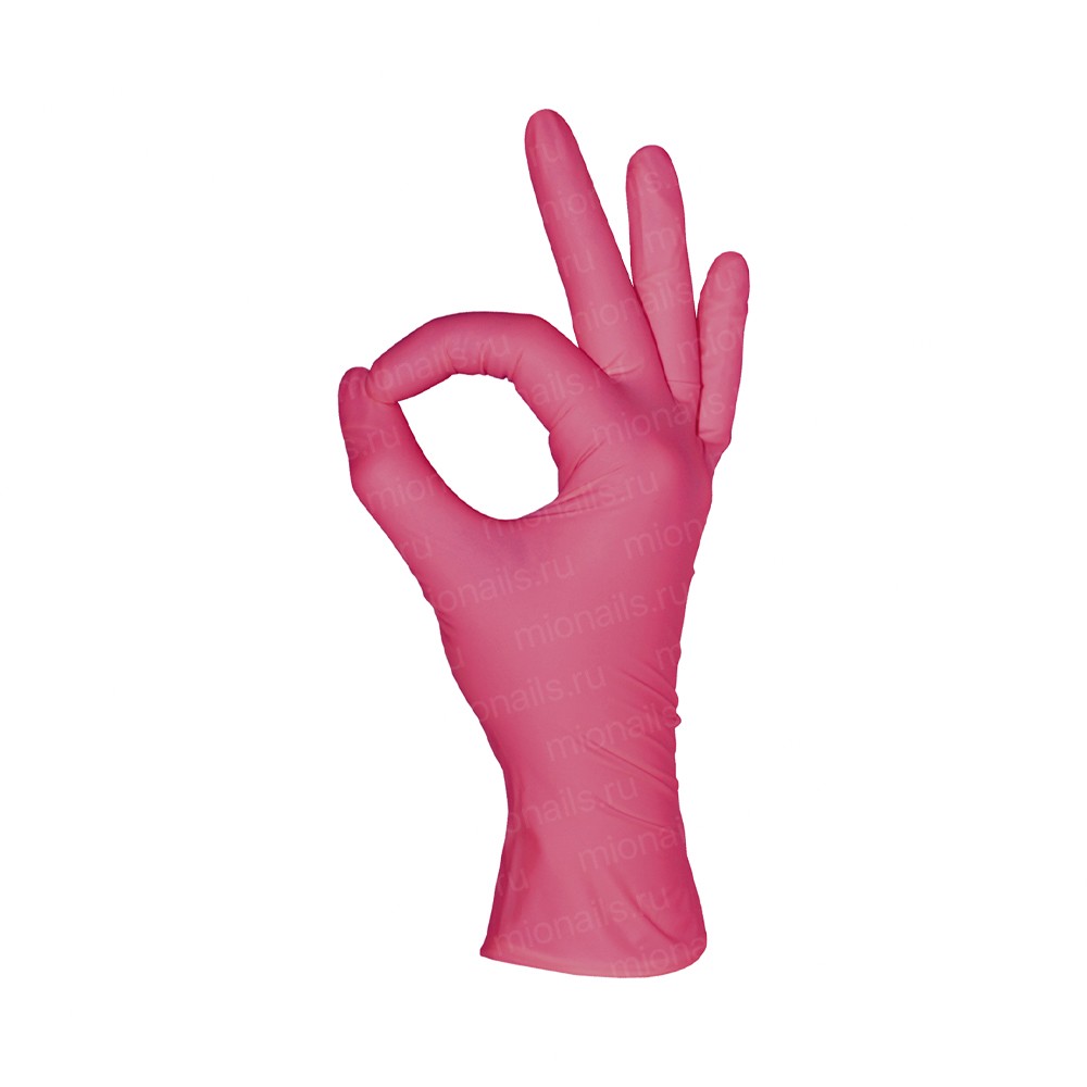 Перчатки mediOk нитриловые, ярко-розовые (Magenta), размер S, 100 шт.